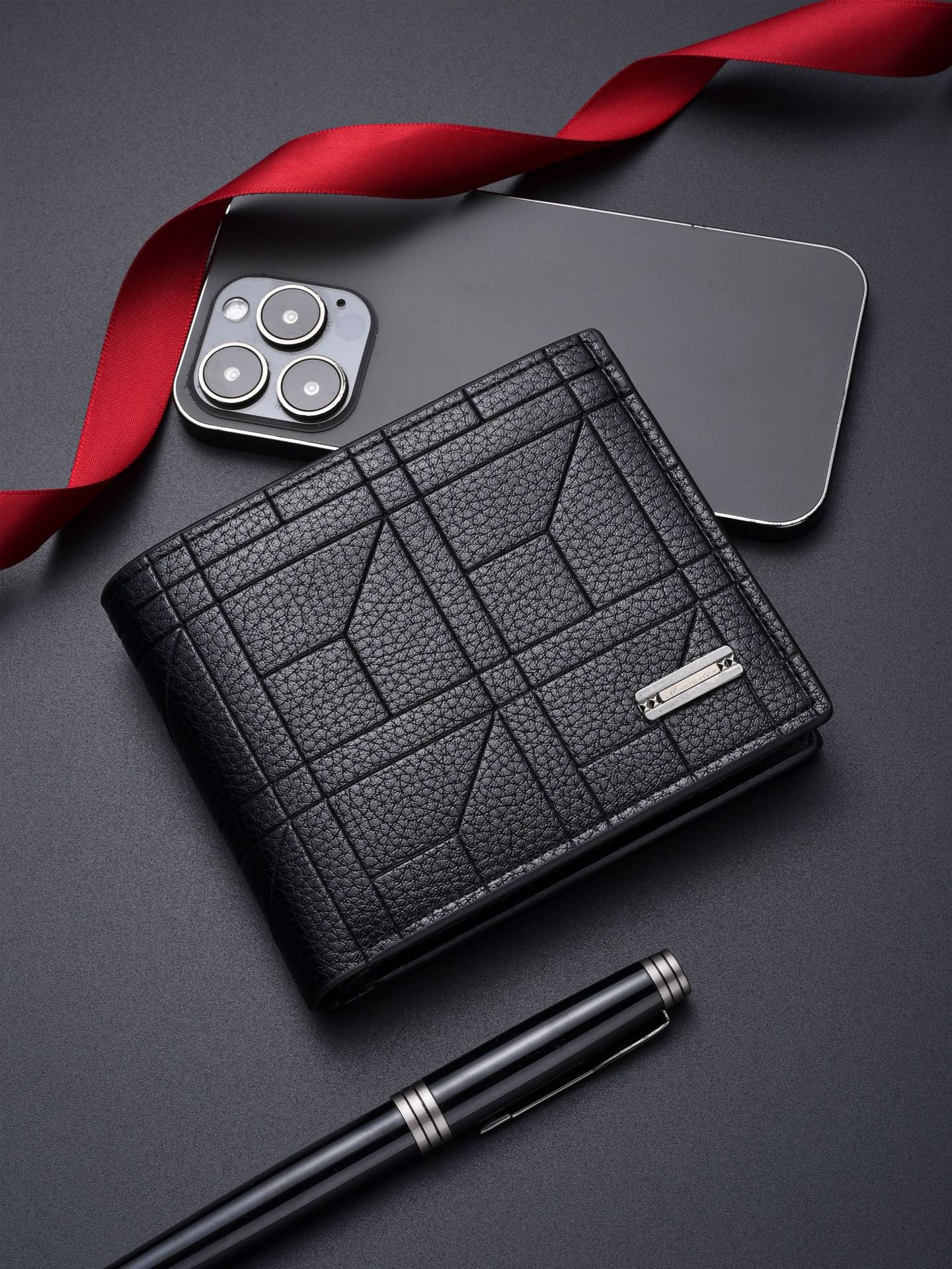 2-Pack Dark Brown Men's Ultra-Thin PU Leather Wallet - Compact & Stylish Bi-fold Purse with Multiple Card Slots