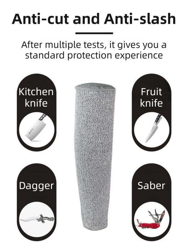 One-Pair 5 Level Cut-Resistant Arm Protection Sleeves(40CM) - Anti-Slash & Anti-Puncture Heavy Duty Safety Guard for Butchering & Construction