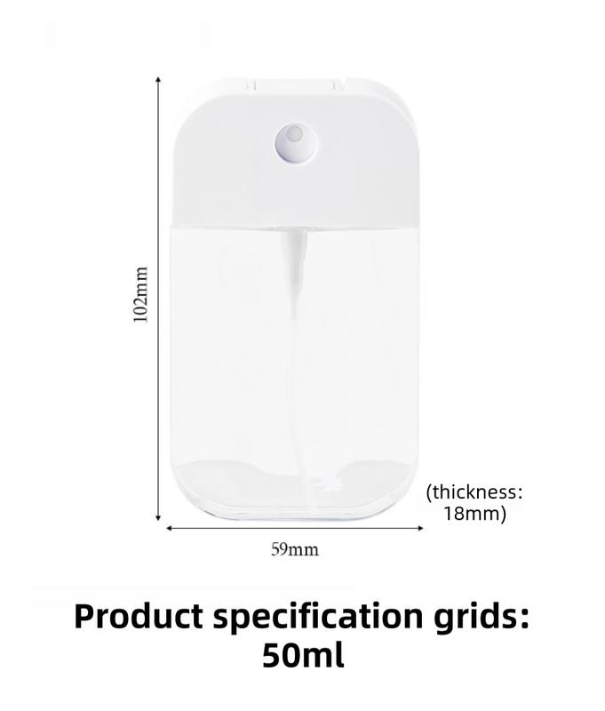 3-Pack Ultra-Slim 50ml Card-Style Travel Spray Bottle with Blue Silicone Sleeve - Portable ABS/PETG Refillable Hydration Sprayer