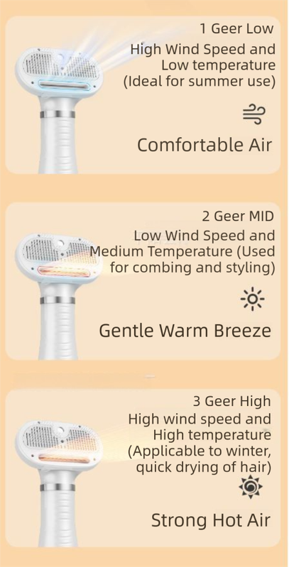 Green 6-in-1 Pet Grooming Hair Dryer with Noise-Reduction - Lightweight Handheld Blow Dryer & Mist Slicker Brush - 3-Speed Temperature Control, One-Click Deshedding & Painless Massage