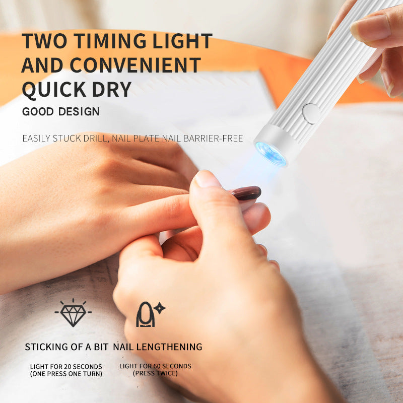 Black Mini Handheld LED/UV Manicure Light with Digital Display - Portable One-Finger Curing Pen
