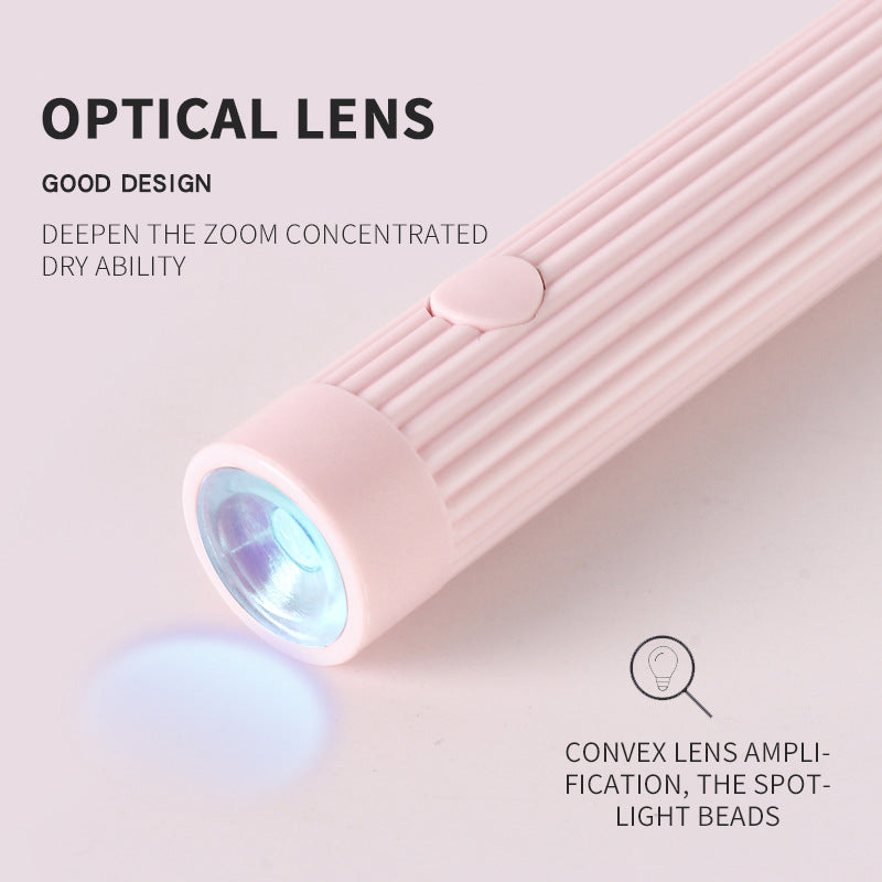 White Mini Handheld LED/UV Manicure Light with Digital Display & Fixed Stand - Portable One-Finger Curing Pen
