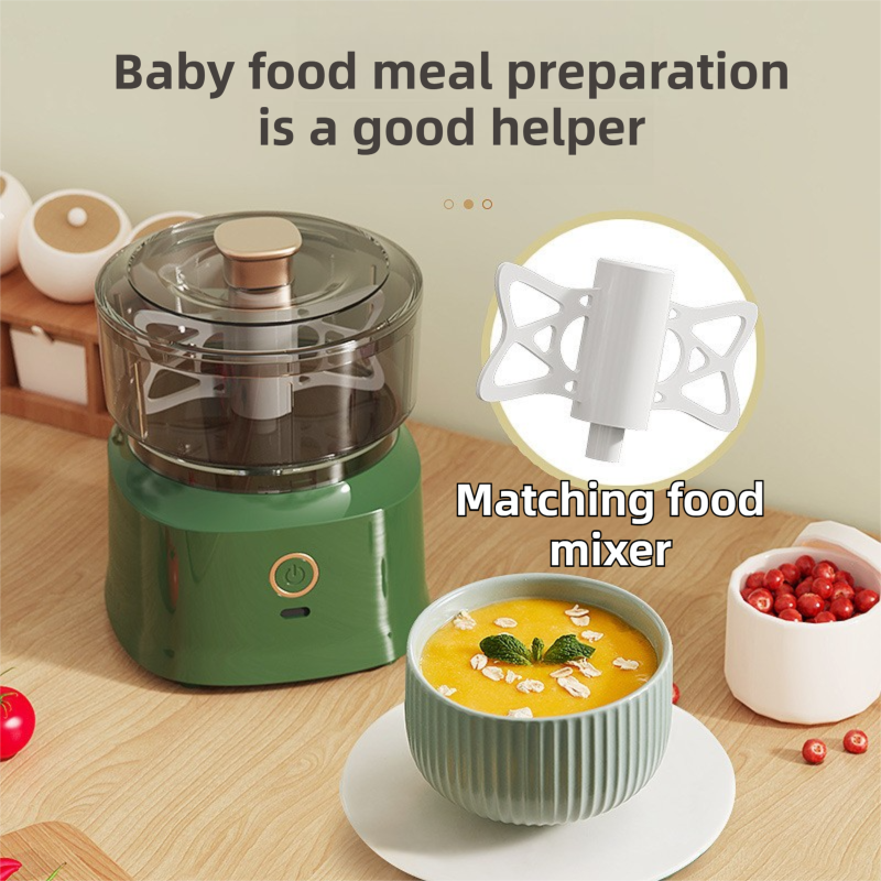Coffee-Brown Wireless Electric Kitchen Grinder -  Portable 150ml Baby Food Maker with 3 Stainless Steel Blades, USB Charging
