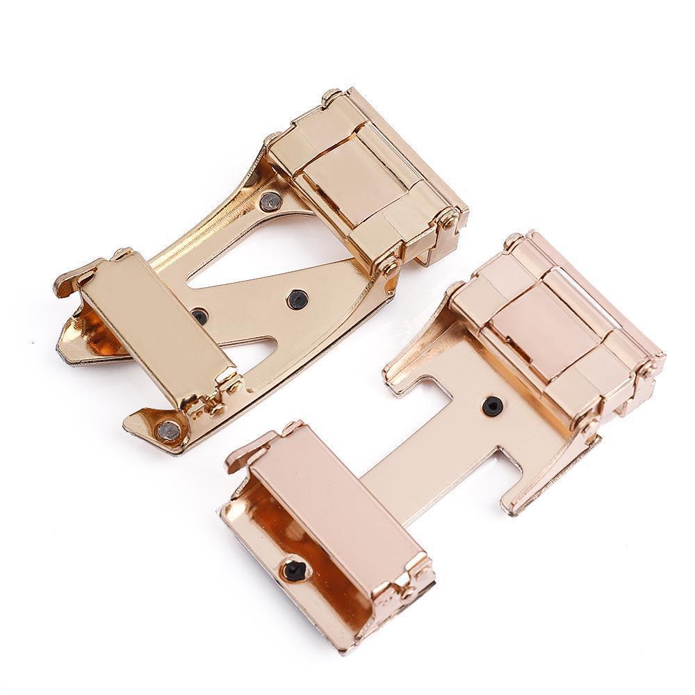 Men's Fashionable Z Style Gold Automatic Buckle Sleek Business Suit Belt -  Adjustable No-Hole Waistband (3.5cm Width & 120cm Length)