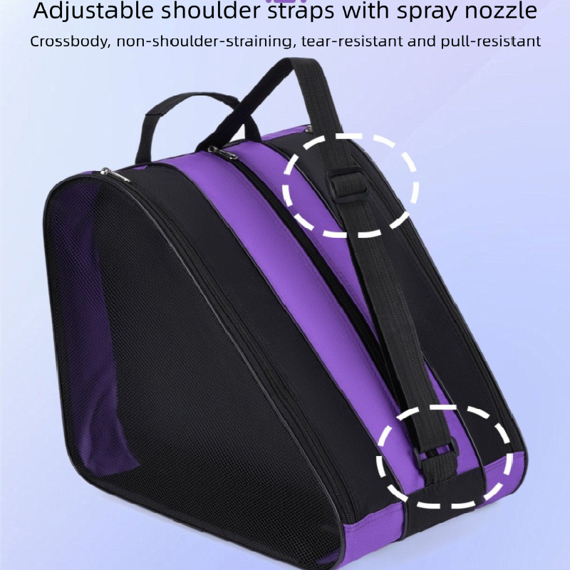 Red 3-Compartment Roller Skate Bag Breathable Mesh Ice Skate Carrier with Adjustable Shoulder Strap for Kids and Adults Australian Sports Accessories