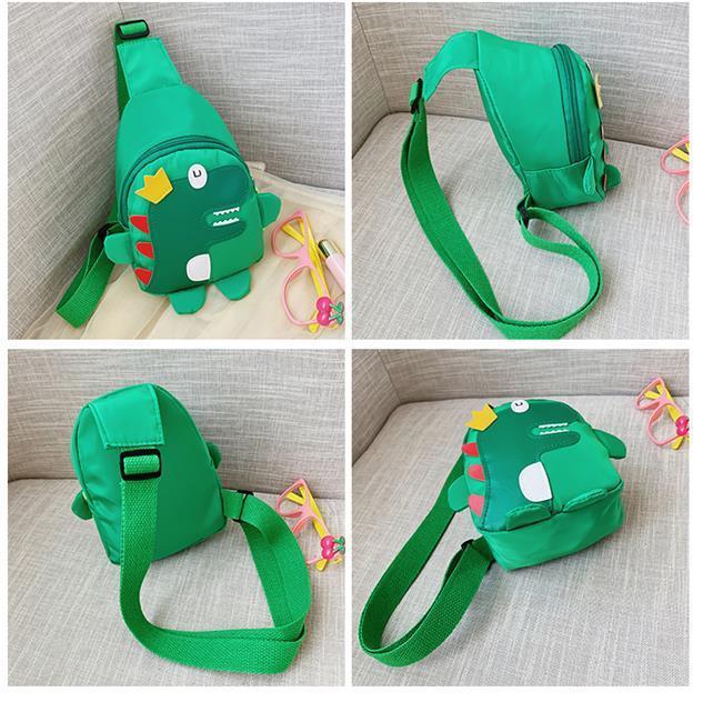 Yellow Kids Cartoon Dinosaur Chest Bag Cute Lightweight Nylon Crossbody Shoulder Pack for Toddlers Outings and Travel New Arrival Gift