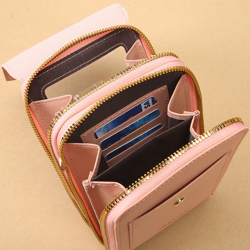 Red Touch Screen Crossbody Phone Bag for Women Small Shoulder Purse with Dual Zippers and Card Slots Compact Travel Pouch Australian Lifestyle