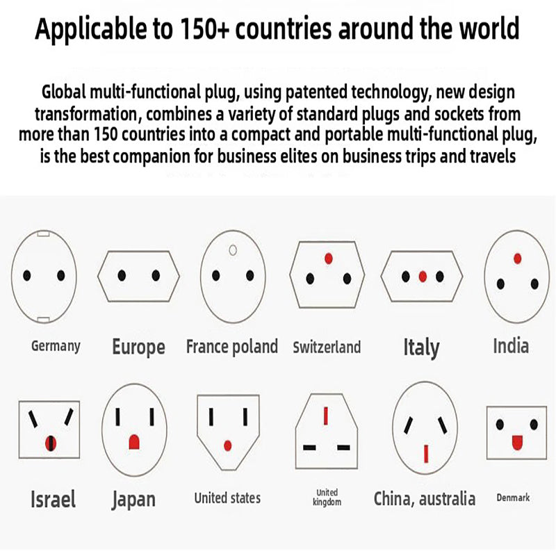 2-PCS White Universal Travel Adapter Global Power Plug Converter for UK EU US AU with USB Charging Ports Compact All-in-One International Australian Travel Essential