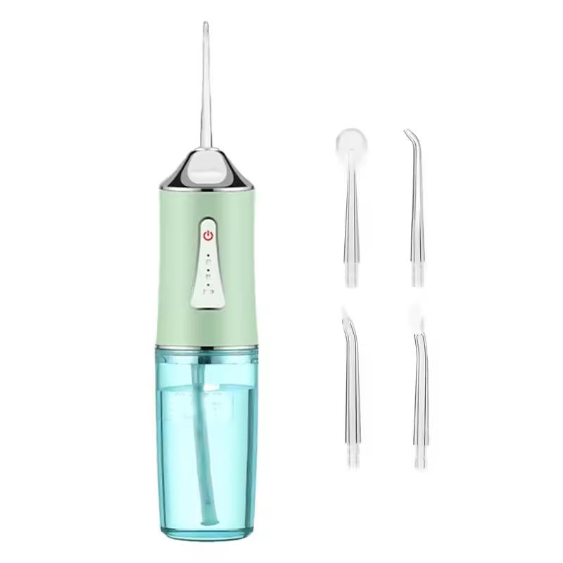 Green Portable Water Flosser Oral Irrigator with 230ml Tank and 3 Modes Rechargeable IPX7 Waterproof Teeth Cleaner for Australian Home and Travel Use