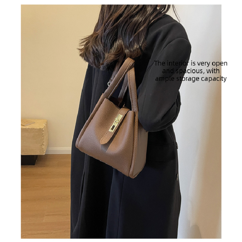 Elephant Grey Retro 2-Piece Women's Bucket Bag Set with Removable Inner Pouch PU Leather Crossbody Handbag and Fashionable Tote for Australian Everyday Use
