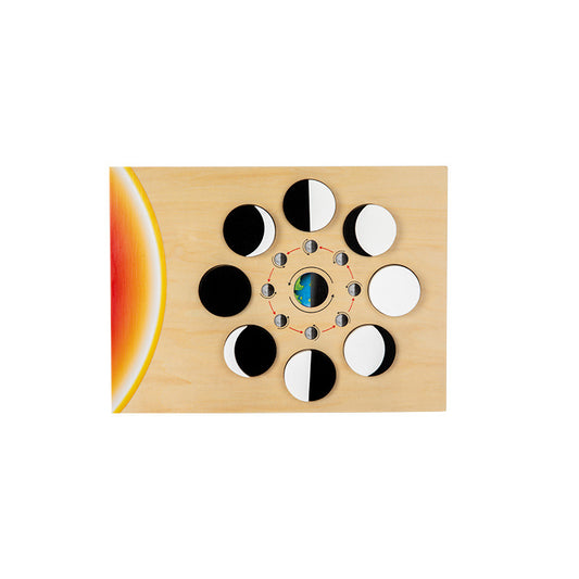 Lunar phase change 0.45 Educational Wooden Cognitive Matching Puzzle Toy for Kids Early Learning and Fine Motor Skill Development, Durable Preschool Accessory