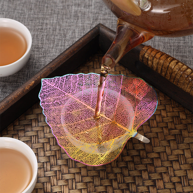 5-PCS Black 304 Stainless Steel Bodhi Leaf Tea Strainer Creative Fine Mesh Tea Filter Infuser for Loose Leaf Tea Australian Home Tea Set Accessory