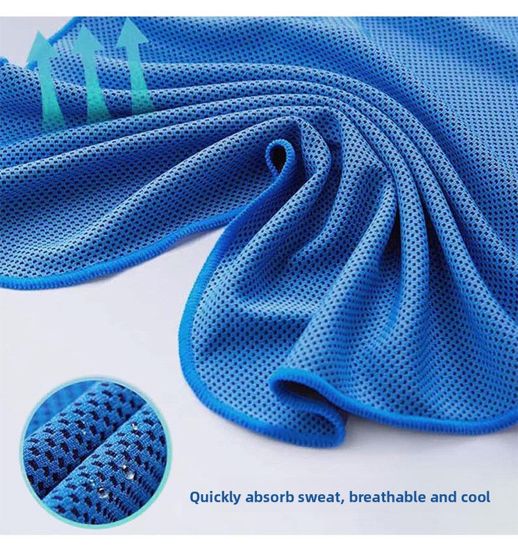Grey football Instant Cooling Hooded Towel U-Shaped Sun Protection Quick Dry Scarf with Carabiner Pouch for Local Outdoor Sports and Gym Workouts