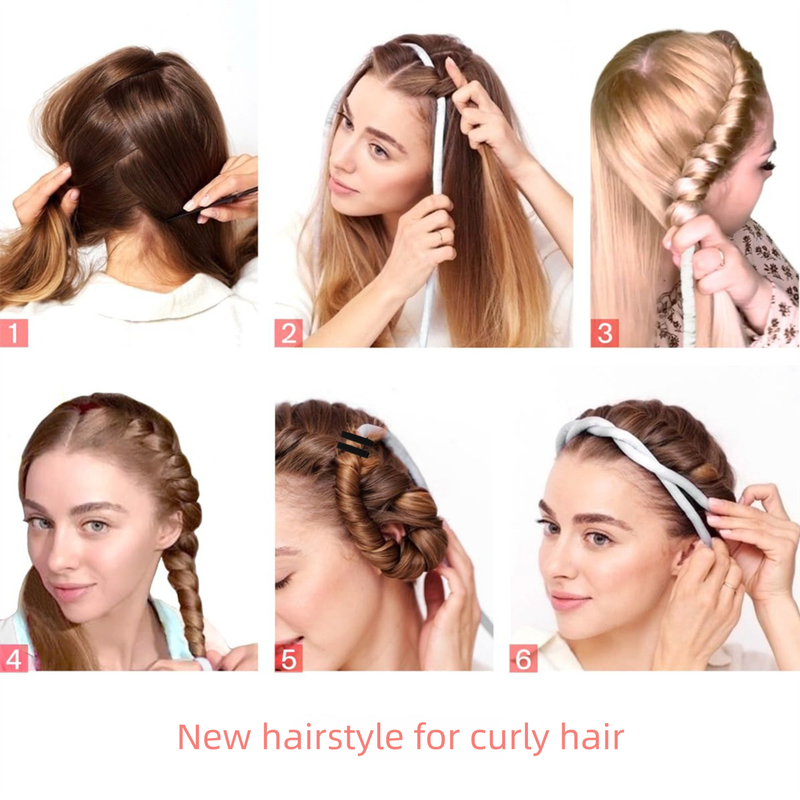 2-PCS White Heatless Hair Curler Set Extra Long Overnight Soft Ribbon for Natural Big Waves Damage-Free Professional Home Styling Solution for Local Women