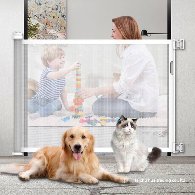 Black Retractable Baby Safety Gate and Pet Barrier Extra Wide 300cm for Stairs and Doorways No Drill Mesh In-Home Protection Solution for Local Families