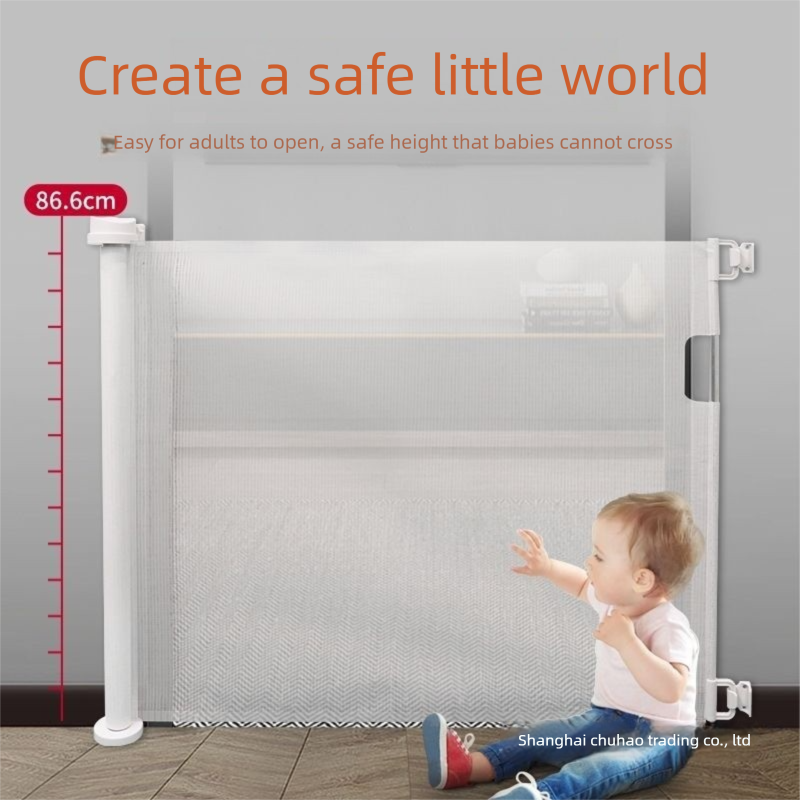 White Retractable Baby Safety Gate and Pet Barrier Extra Wide 300cm for Stairs and Doorways No Drill Mesh In-Home Protection Solution for Local Families