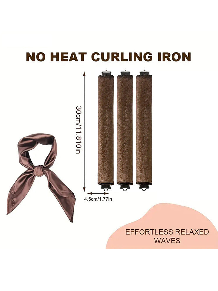 Grey Heatless Hair Curler 2 Pack with Satin Scarf and Soft Sponge Rollers for Overnight Big Waves Damage-Free Styling Solution for Local Professionals
