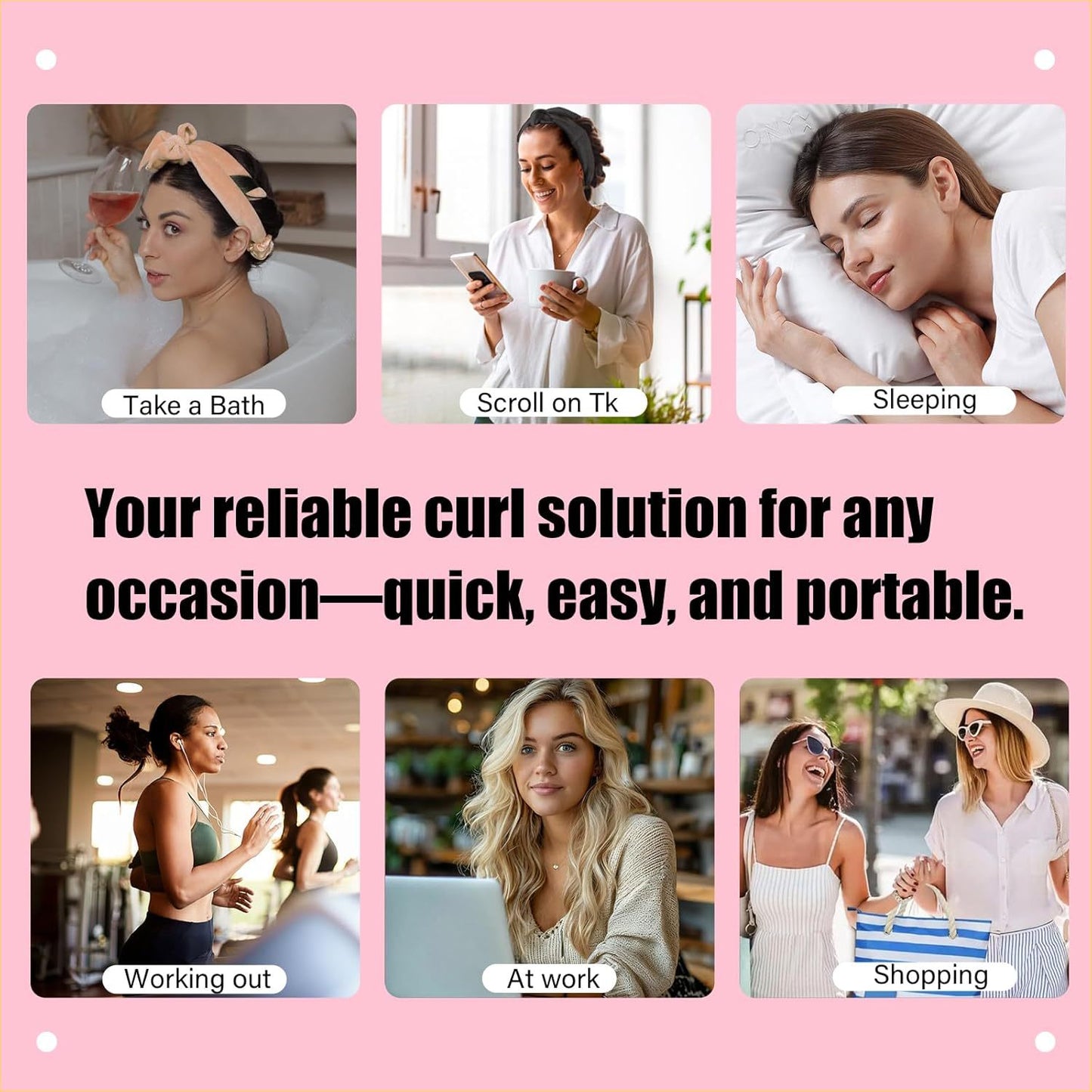 Coffee brown Heatless Hair Curler Set with Bowtie Ribbon for Natural Big Waves Damage-Free Overnight Hair Styling Essential for Your Local Modern Lifestyle