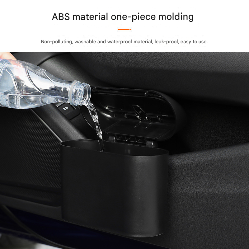 Blue Compact Car Trash Can 2 Pack Hanging Storage Bin with Push Lid for Vehicle Door and Seat Back Universal Fit Waste Management Solution for Local Drivers