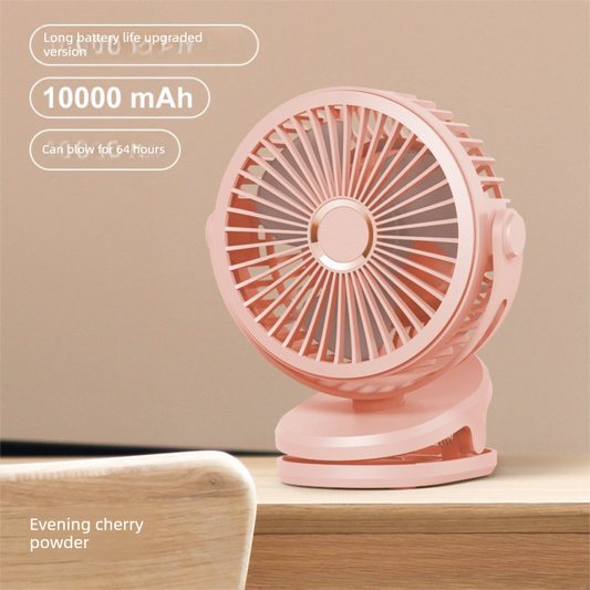 Pink 10000mAh Portable Clip on Fan with 720 Degree Rotation 4 Speeds for Stroller Kitchen Office Desk Quiet Rechargeable Cooling Solution for Local Homes