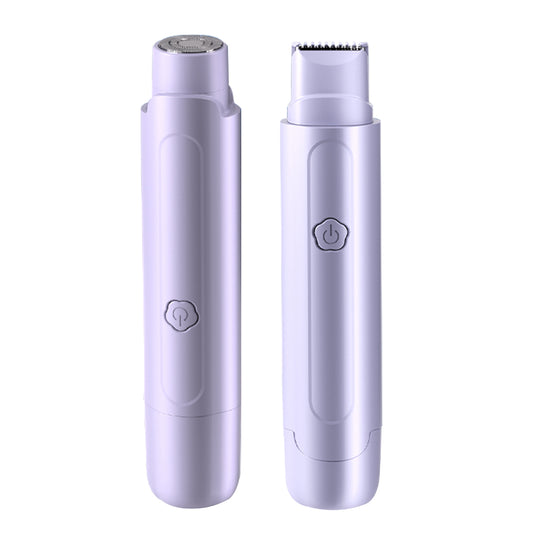 Purple Electric Hair Remover for Women Dual-Head Design Wireless Rechargeable Trimmer for Bikini and Full Body Painless Grooming for Local Professionals