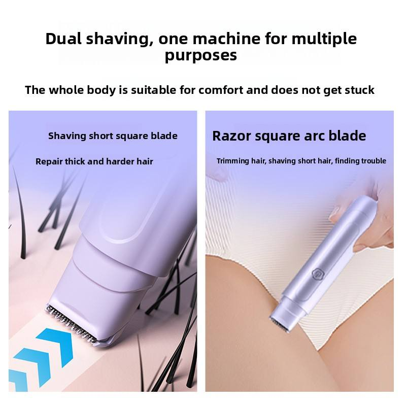 Pink Electric Hair Remover for Women Dual-Head Design Wireless Rechargeable Trimmer for Bikini and Full Body Painless Grooming for Local Professionals