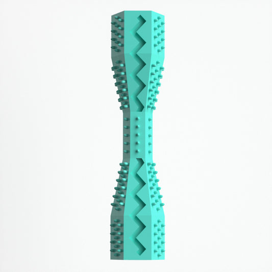 2-Pack Peacock blue Hexagonal Pet Chew Toy – Durable Rubber Dog & Cat Teething Stick for Dental Care, Biting Relief and Mental Stimulation