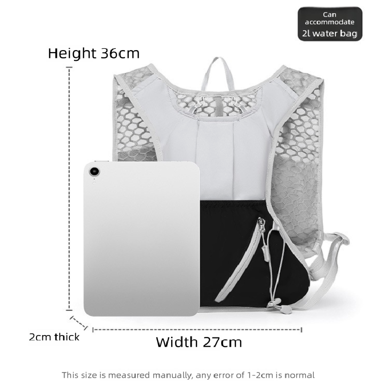 Black Lightweight Hydration Backpack with 2L Water Bladder Compartment – Ideal for Running, Cycling, Hiking, and Outdoor Activities