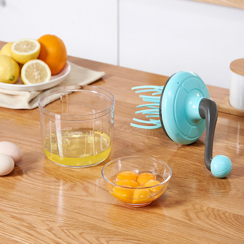 Green Manual Hand-Crank Egg Beater – Semi-Automatic Whisk for Whipping Cream, Egg Whites, and Baking Mixes with Easy-Clean Design