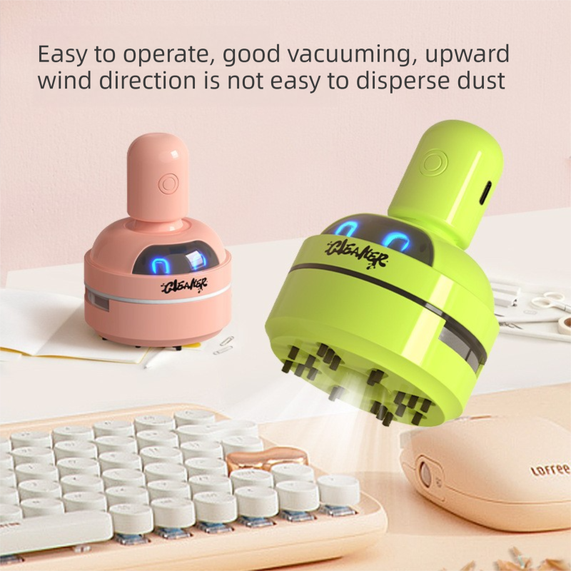 Black Compact Desktop Vacuum Cleaner – Rechargeable Mini Dust Collector for Eraser Shavings, Pencil Shavings, Paper Scraps, and Fine Debris