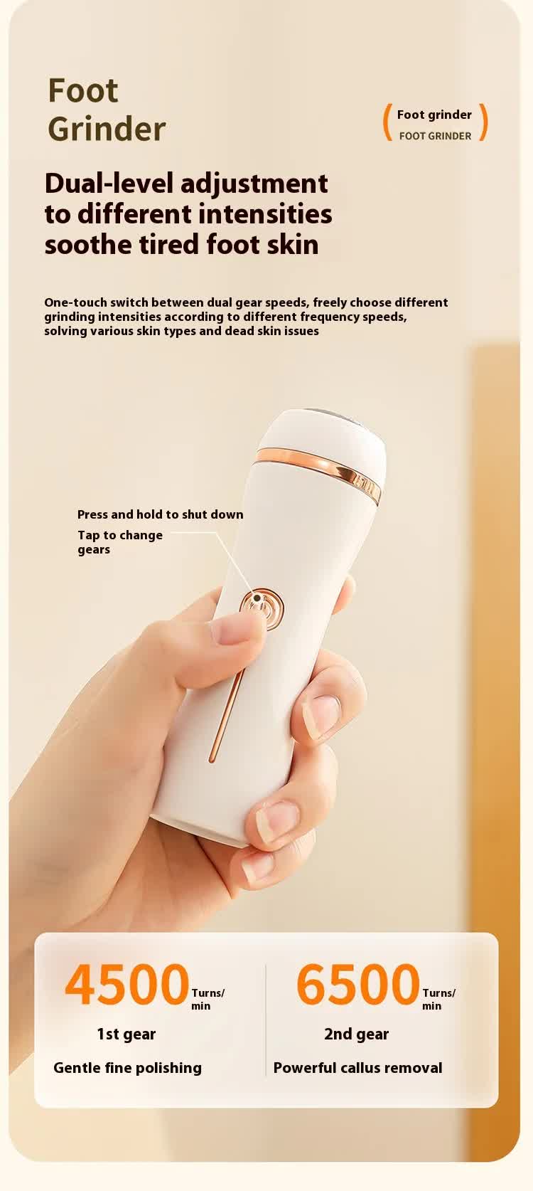 Electric Foot Callus Remover Rechargeable Pedicure Tool with 3 Grinding Heads Portable Dead Skin Exfoliator Peach Pink
