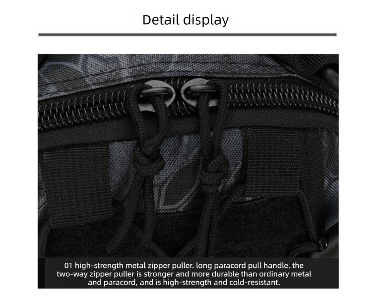 Tactical Sling Bag Black Python Camo 600D Waterproof Crossbody Backpack MOLLE EDC Shoulder Pack for Urban Outdoor