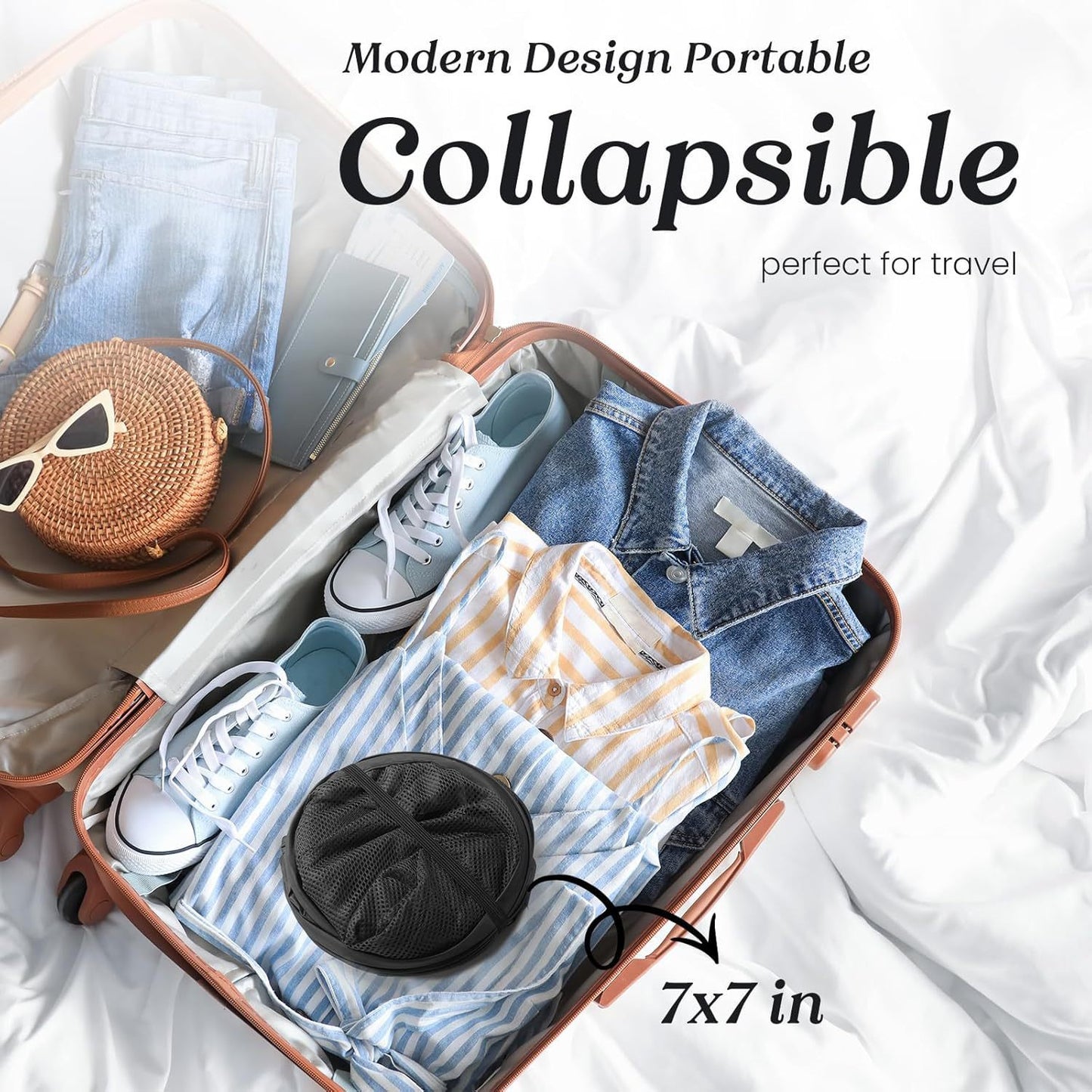 2 PCS Mesh Pop Up Laundry Hamper Collapsible Washing Basket with Side Pocket & Reinforced Handles Portable Dirty Clothes Bin for Dorm Travel & Toy Storage (Black & Grey)