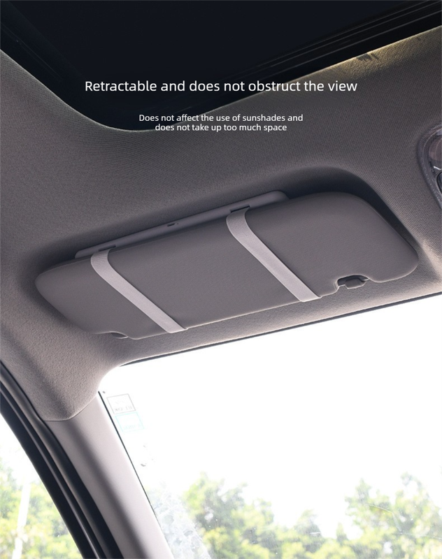 Car Visor Vanity Mirror with Dual Colour LED Lights Rechargeable Sun Visor Makeup Mirror Dimmable Dual Touch Control (Black)
