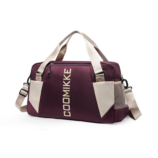 Large Travel Duffle Bag Gym Sports Weekender with Shoe Compartment Wet Pocket Lightweight Carry On Luggage Bag (Dark Purple)