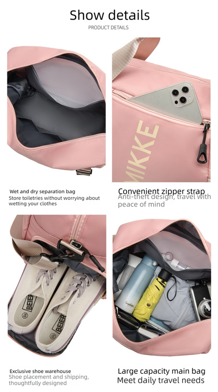 Large Travel Duffle Bag Gym Sports Weekender with Shoe Compartment Wet Pocket Lightweight Carry On Luggage Bag (Dark Purple)