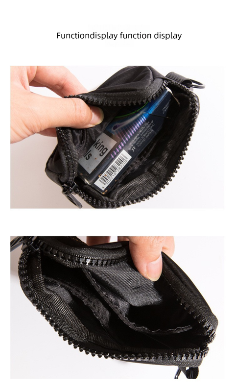 Small Nylon Coin Purse Zip Wallet Waterproof Mini Pouch Key Card Holder Lightweight EDC Organizer Green (12x9cm)