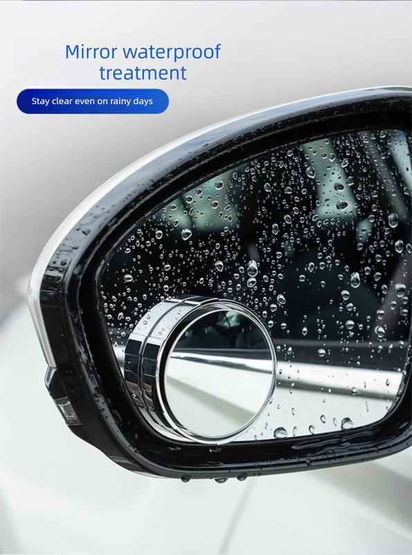 2Pcs Car Blind Spot Mirrors Suction Cup Vacuum Adsorption 360 Adjustable Round Rear View Convex Mirror Waterproof Black Frame for Cars SUVs