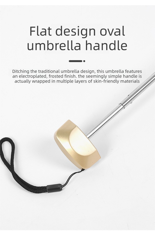 Compact Mini Pocket Umbrella UPF50+ Sun Protection Lightweight Travel Parasol - Windproof 5-Fold Rain Shade with Flat Gold Handle (Blue)