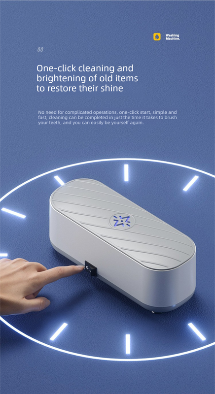 Portable Sonic Vibration Jewellery & Glasses Cleaner - Wireless Battery Operated Washing Box for Travel, Dentures & Makeup Tools (Requires 2x AAA Batteries)