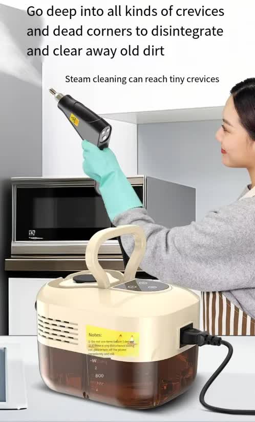 White and Black 1500W High Pressure Steam Cleaner with Digital Display (3.5 BAR) - 1.2L Heavy Duty Steamer for Kitchen Grease, Grout, Car Detailing & Upholstery (AU Plug)