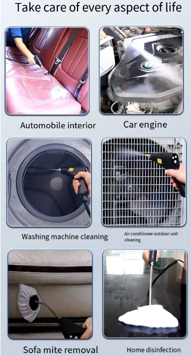White and Black 1500W High Pressure Steam Cleaner with Digital Display (3.5 BAR) - 1.2L Heavy Duty Steamer for Kitchen Grease, Grout, Car Detailing & Upholstery (AU Plug)