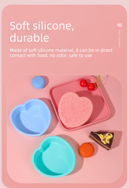 Heart Shaped Silicone Baking Mould - Non-Stick Mousse Cake & Jelly Pan - Easy Release Polished Interior for Valentine's Day Desserts (Serenity Blue, 11.5cm)
