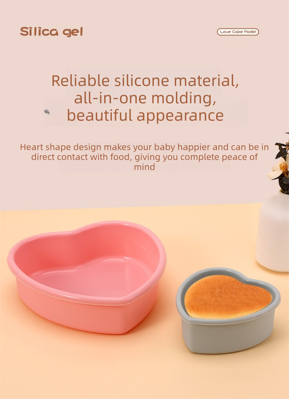9 Inch Large Heart Shaped Silicone Cake Mould - Pink Non-Stick Baking Pan for Party & Celebration Cakes - Reinforced Rolled Edge Tray (25.9cm)