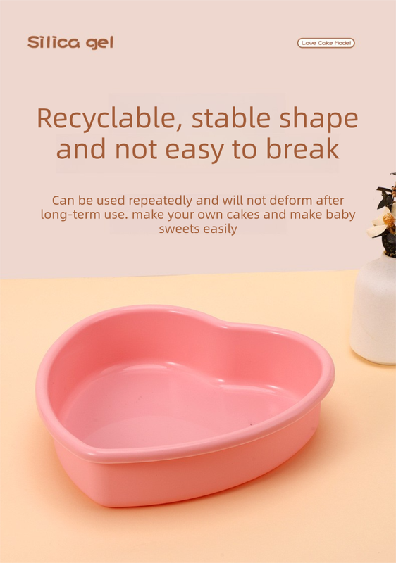 7 Inch Heart Shaped Silicone Cake Mould - Grey Non-Stick Baking Pan for Birthday & Anniversary Cakes - Heat Resistant Tray with Reinforced Rim (20.5cm)