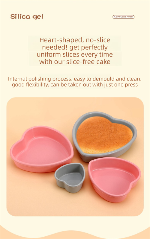 7 Inch Heart Shaped Silicone Cake Mould - Grey Non-Stick Baking Pan for Birthday & Anniversary Cakes - Heat Resistant Tray with Reinforced Rim (20.5cm)
