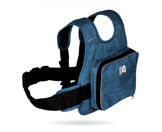 Children Motorcycle Safety Harness for Electric Bike Adjustable Kids Security Strap with Storage Bag Dark Blue Anti-Fall Protection Gear Front and Rear Use