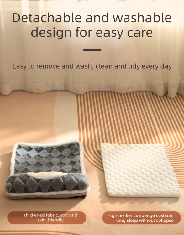 Thickened Soft Pet Bed Mat XL Size Grey Extra Large Dog Sleeping Pad Washable Cushion for Large Breeds and Multi-Pet Use All Season