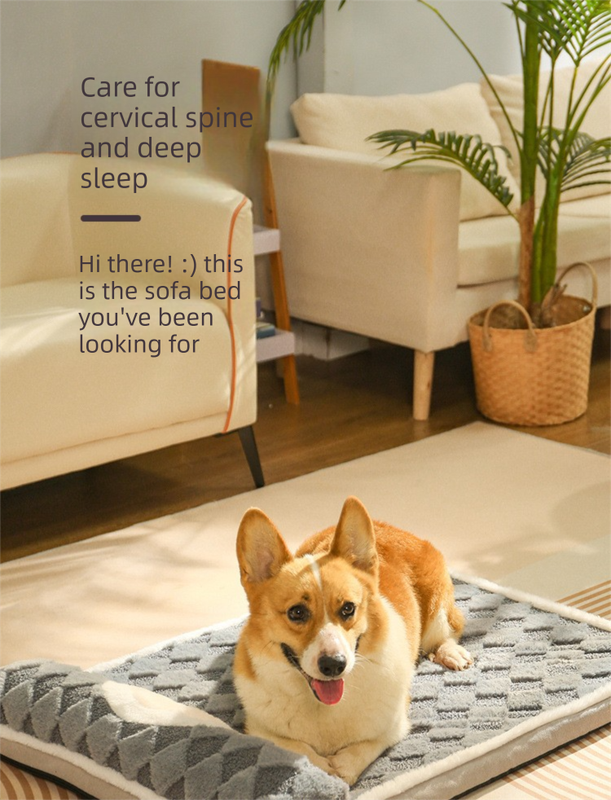 Thickened Soft Pet Bed Mat XL Size Coffee-milk Extra Large Dog Sleeping Pad Washable Cushion for Large Breeds and Multi-Pet Use All Season