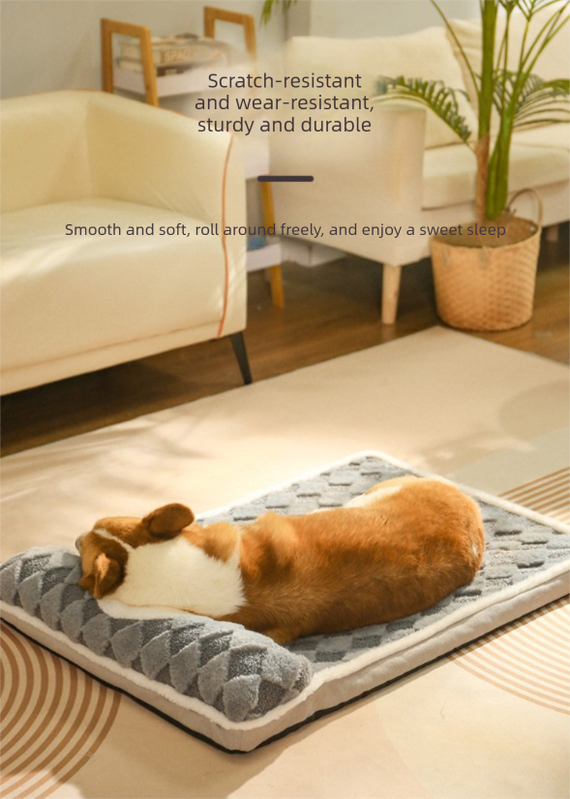 Thickened Soft Pet Bed Mat XL Size Coffee-milk Extra Large Dog Sleeping Pad Washable Cushion for Large Breeds and Multi-Pet Use All Season